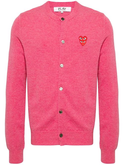 Wool cardigan with heart COMME DES GARÇONS PLAY | AXN0750514PINK